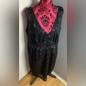 NWOT Torrid Black and Gold Lace Dress 16